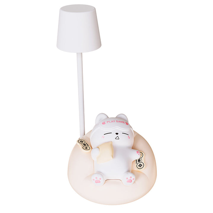 Soft and cute sleeping cat patting night light