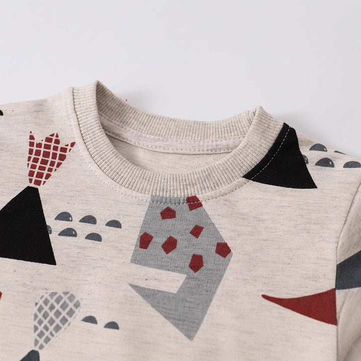 knitted terry cotton long sleeve cartoon sweatshirt