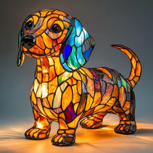 New dog series resin ornaments LED night light