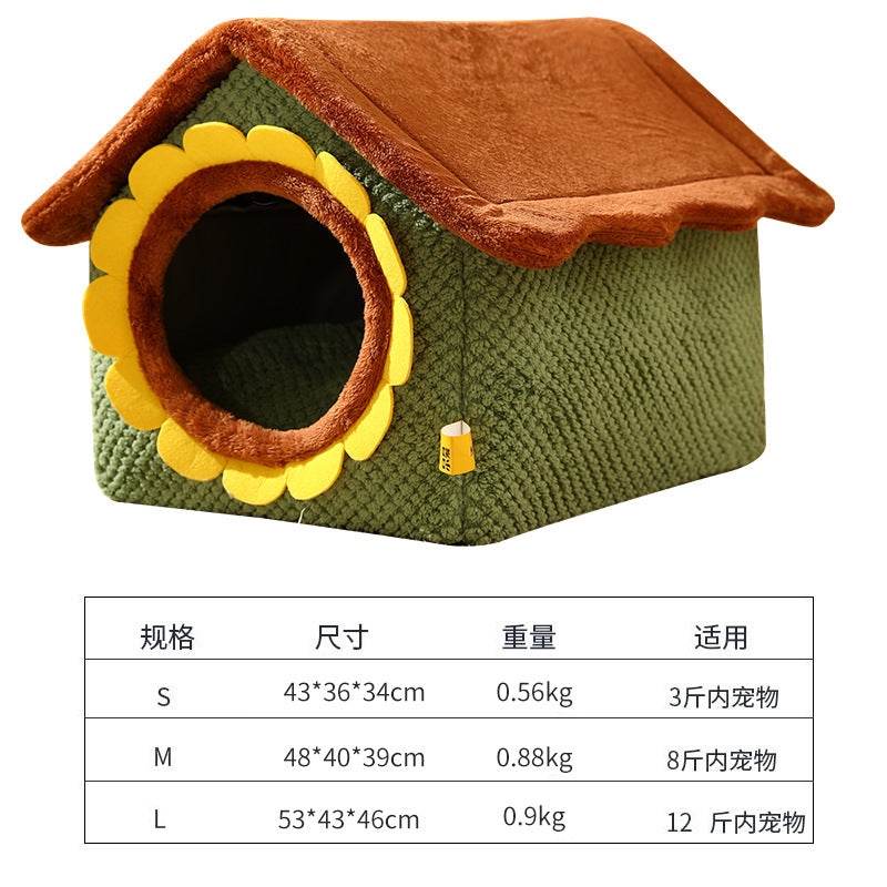 Pet winter warm sunflower house