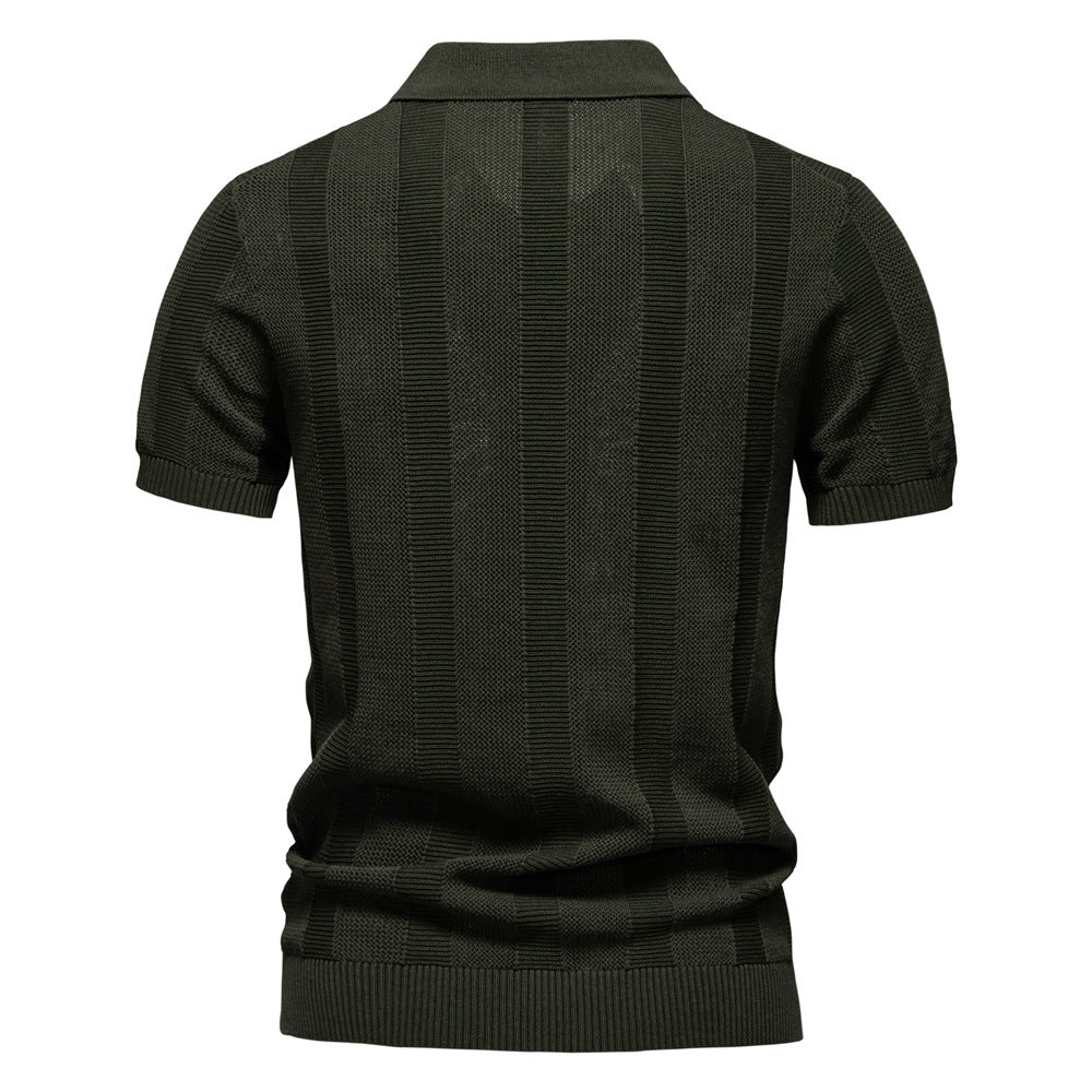 Striped Hollow Short Sleeve
