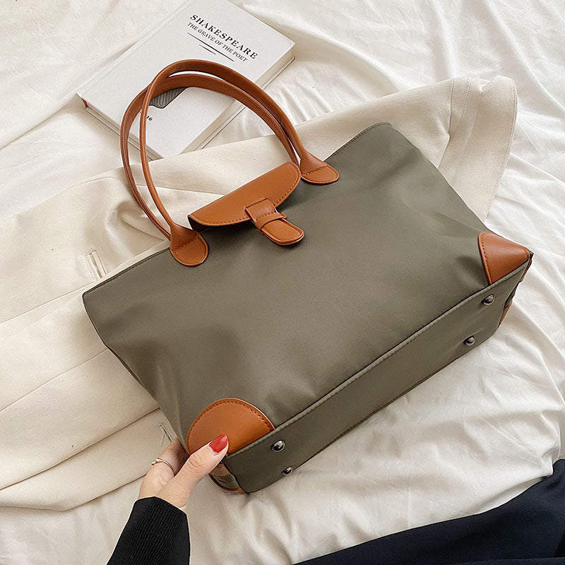 2025 Solid color shoulder large bag