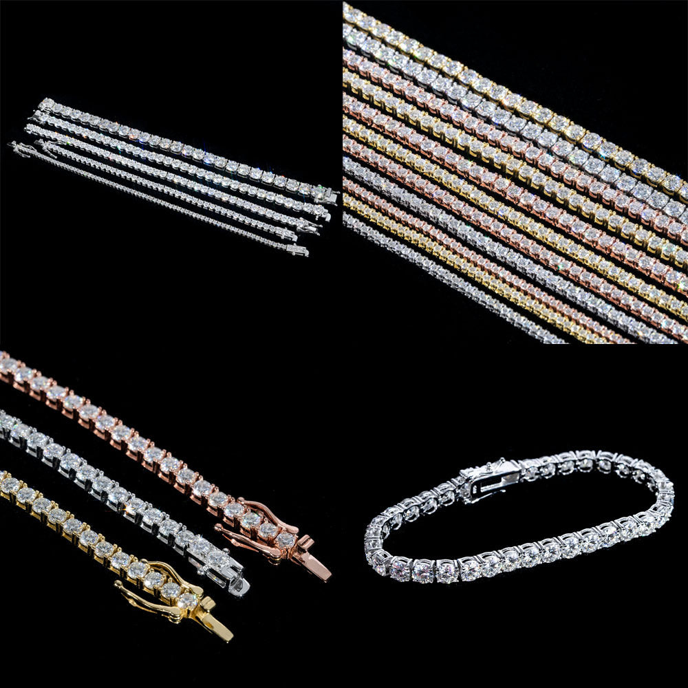 Moissanite D color 2/3/4/5mm 925 Silver Necklace