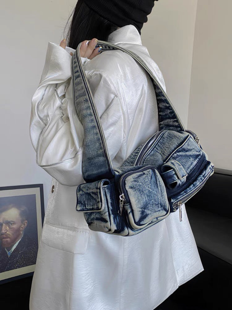 2025 new niche motorcycle style shoulder bag