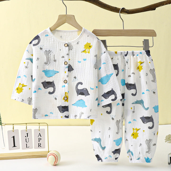 Children's thin long-sleeved bloomers suit
