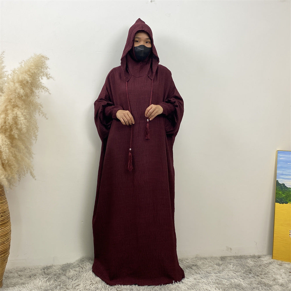 Muslim hooded casual long skirt