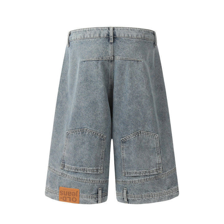High street trend niche personality washed straight shorts