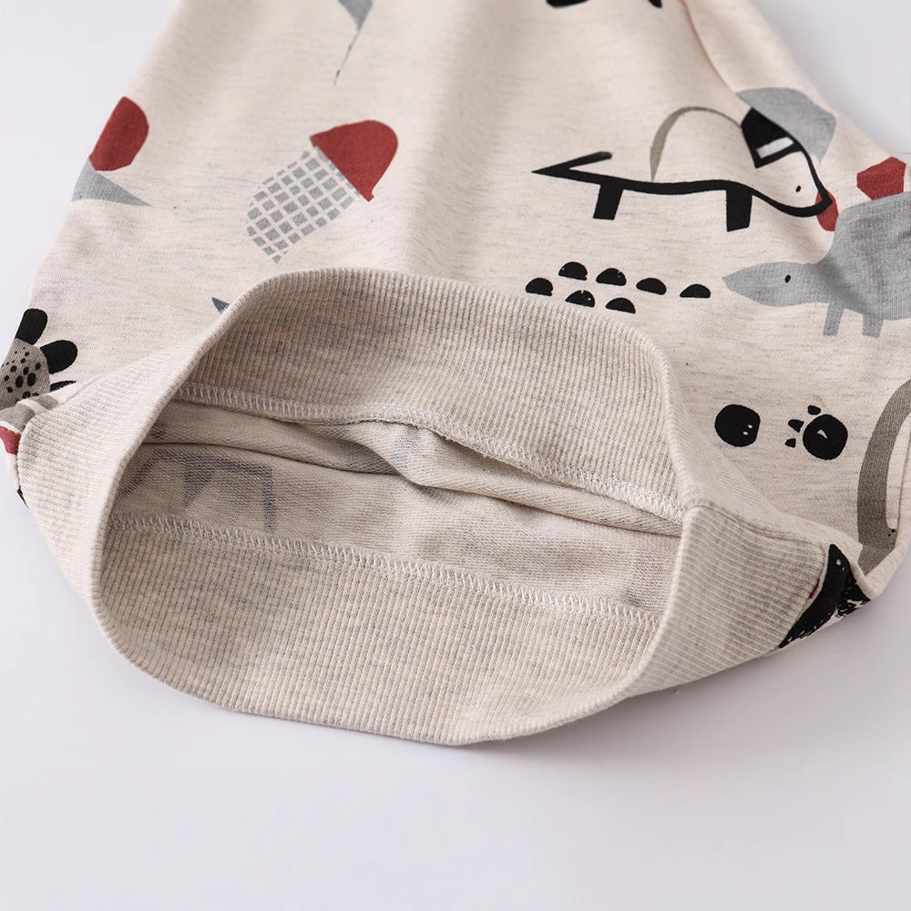 knitted terry cotton long sleeve cartoon sweatshirt