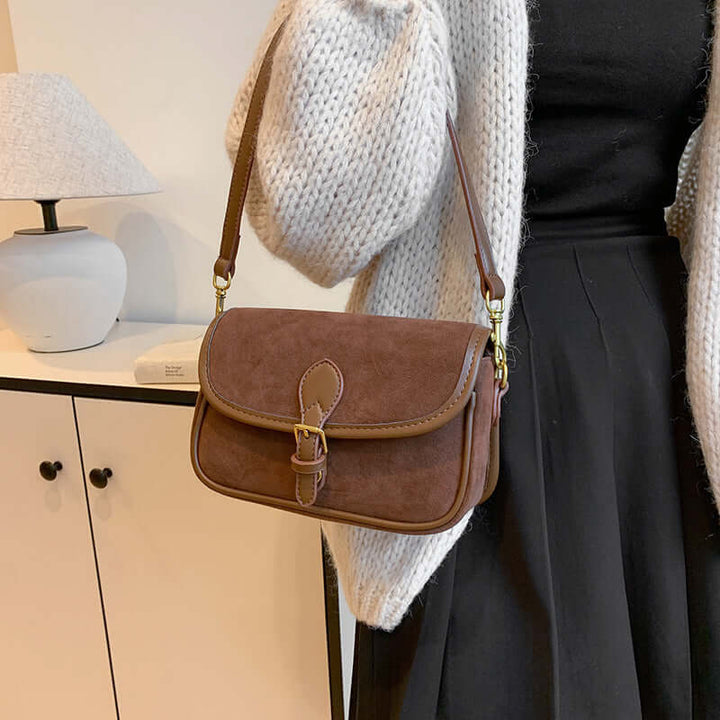 Casual shoulder frosted leather bag