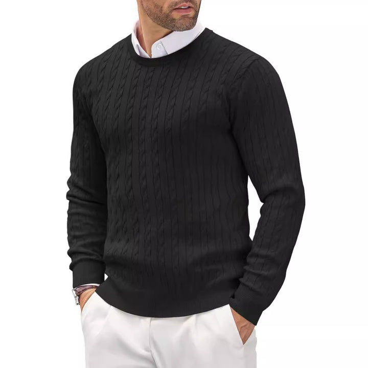 Men's round neck knitted sweater