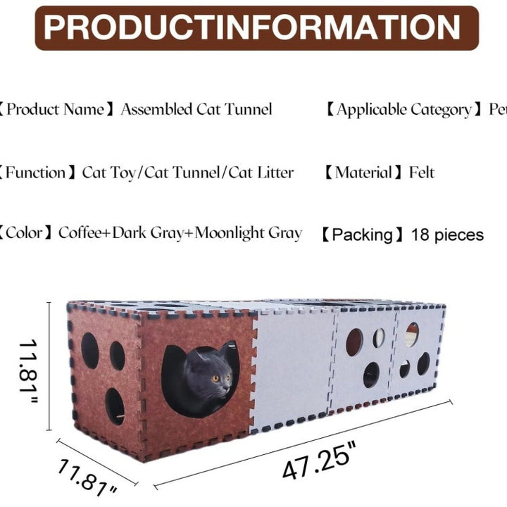 Felt cat tunnel toy house sets