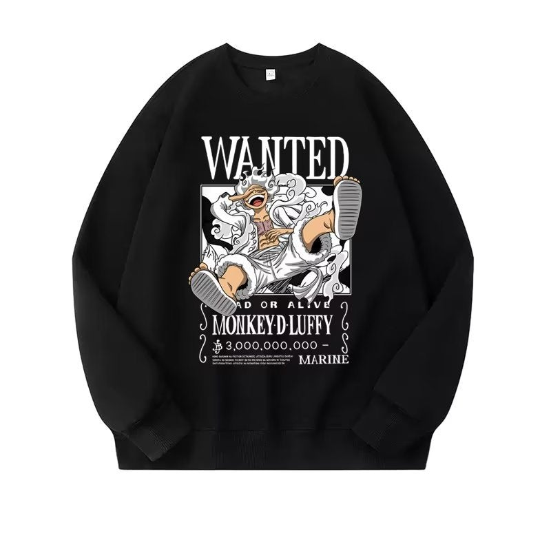 One Piece Sweatshirt Luffy Round Neck Long Sleeve T-Shirt