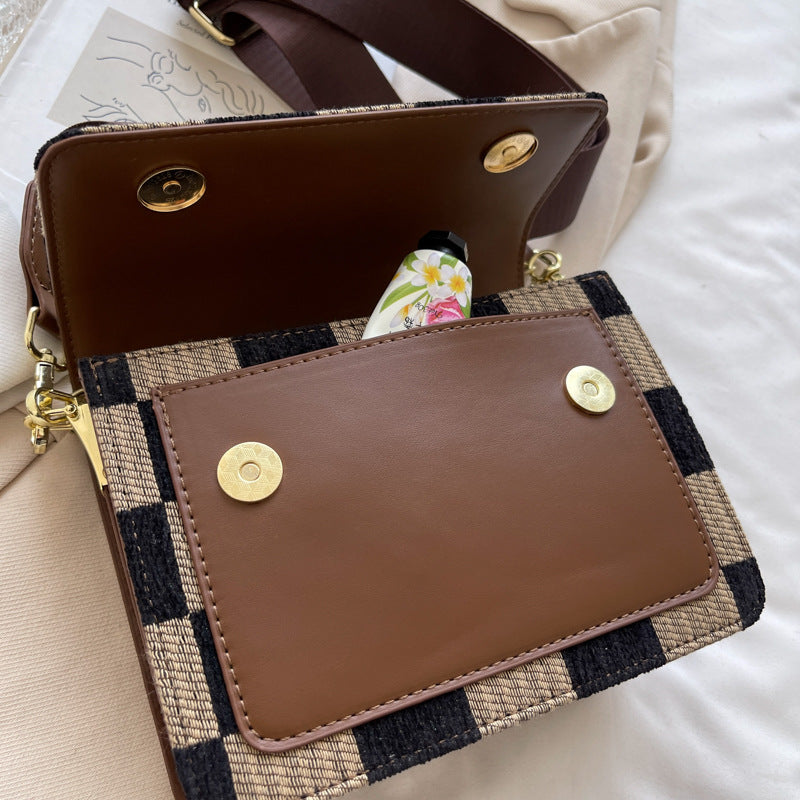 Fashion plaid women's shoulder bags