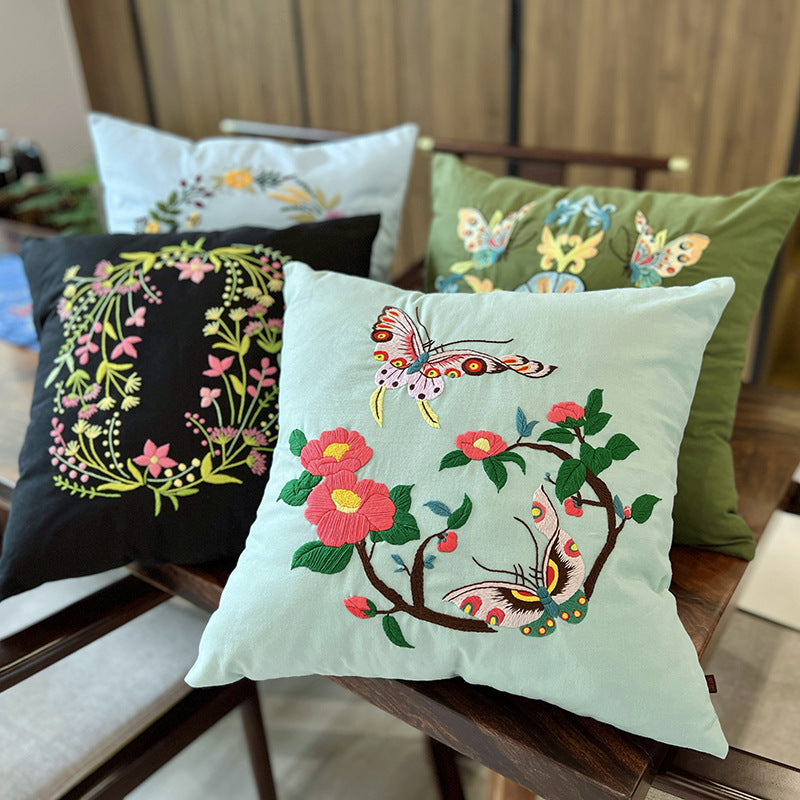 Lu embroidery ethnic style embroidery pillow (handmade)