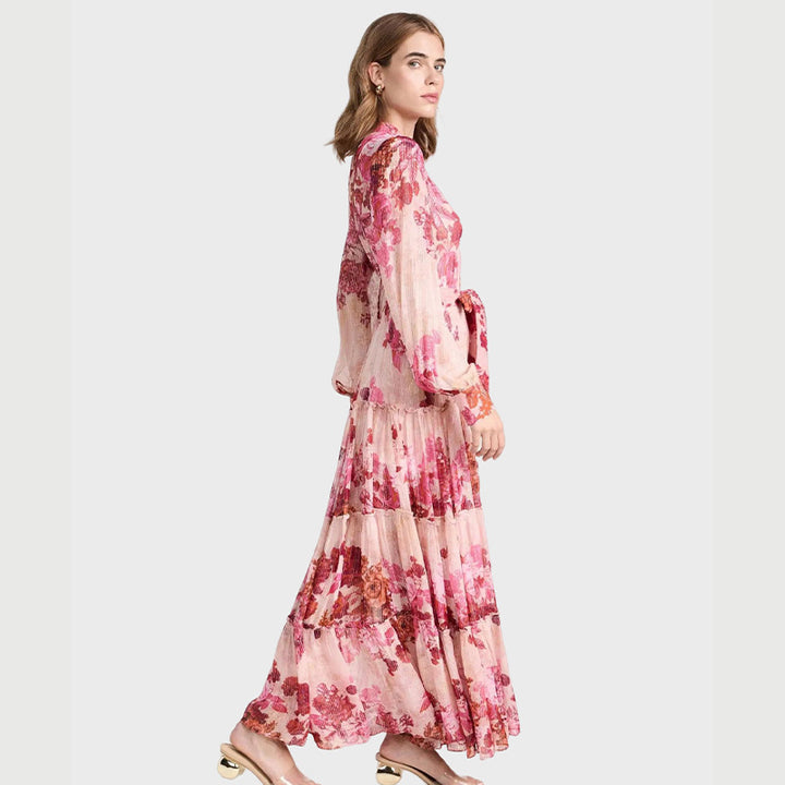 Single-breasted lace-up dress