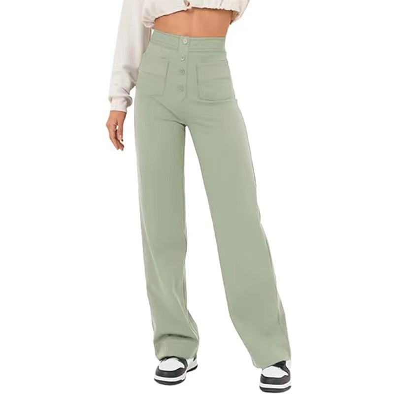 Casual straight flexible pants