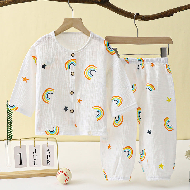 Children's thin long-sleeved bloomers suit