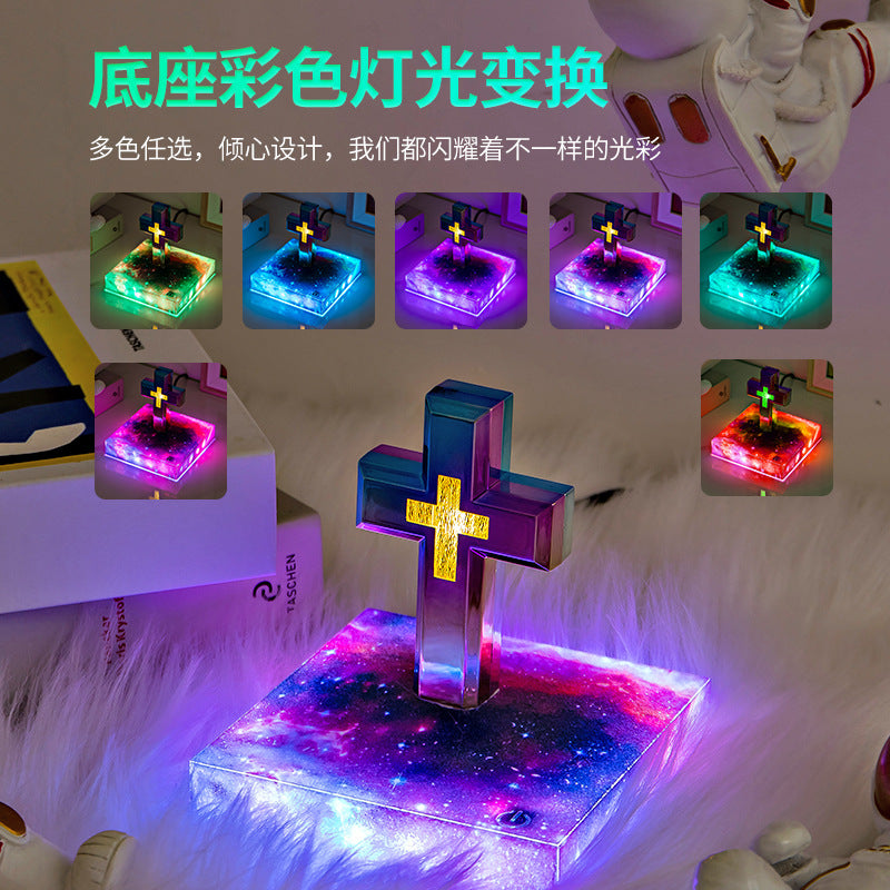 Light luxury magnetic levitation cross lamp base