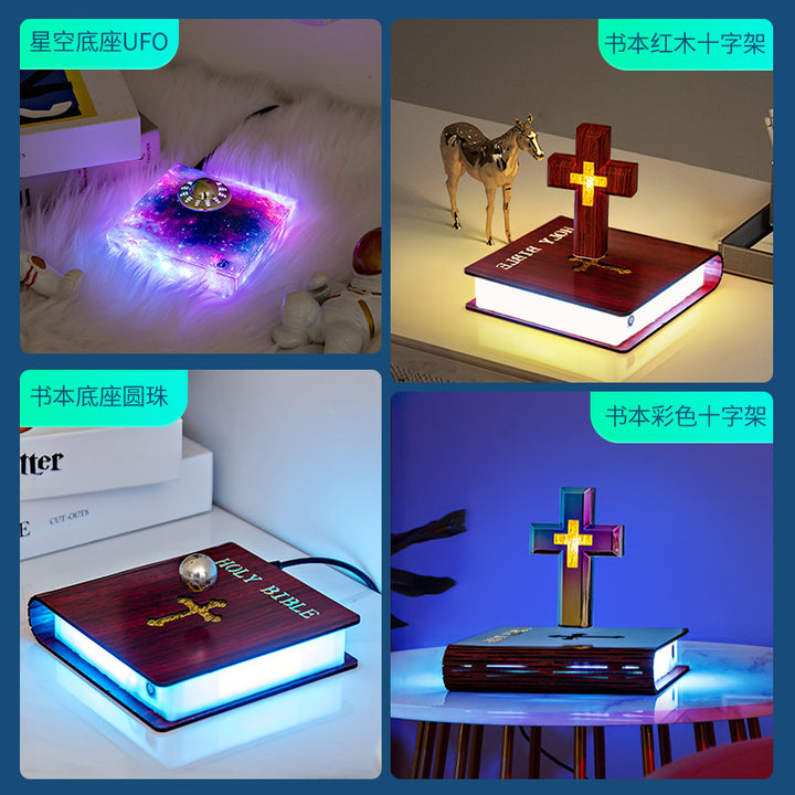 Light luxury magnetic levitation cross lamp base