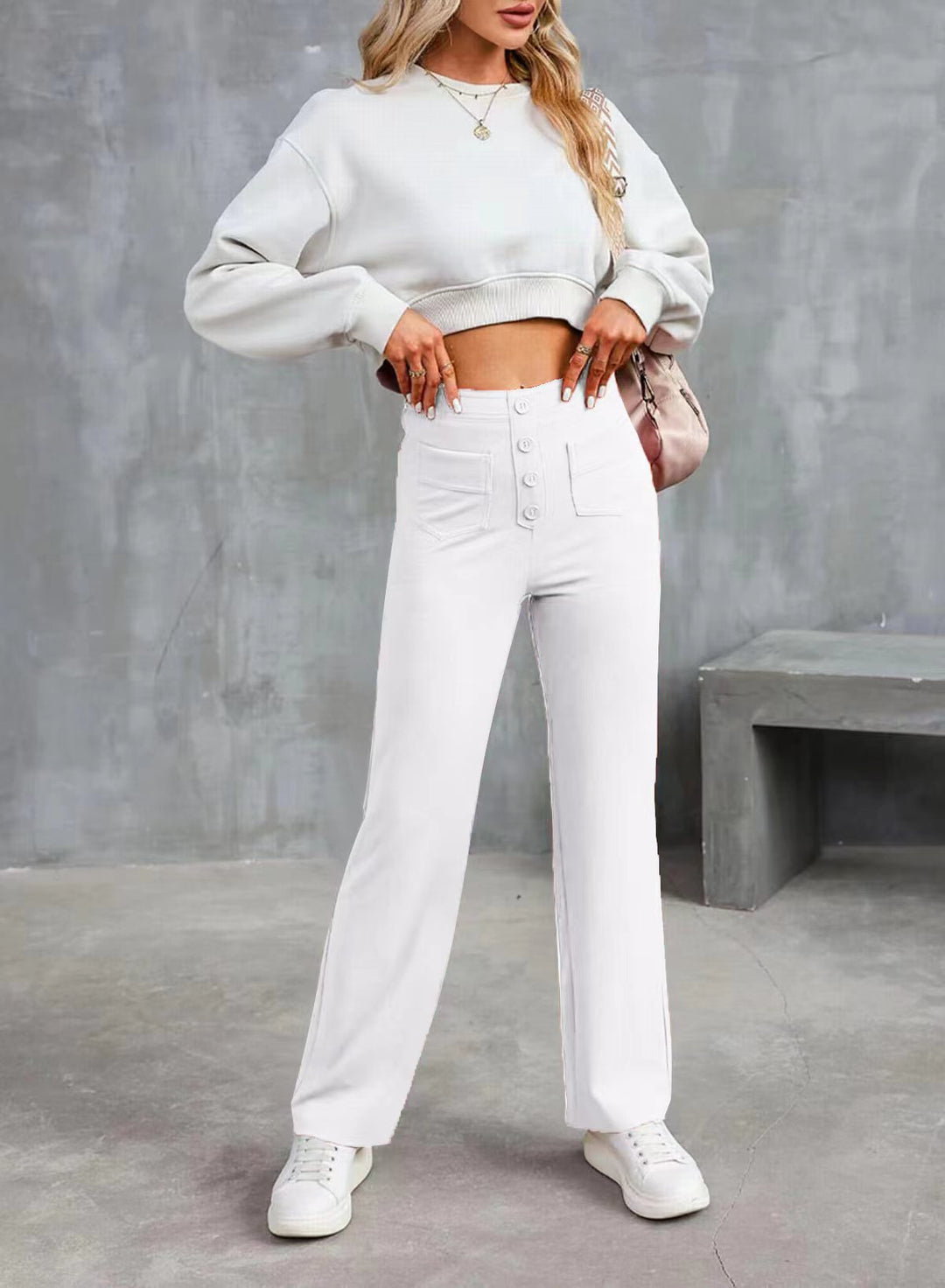 Casual straight flexible pants