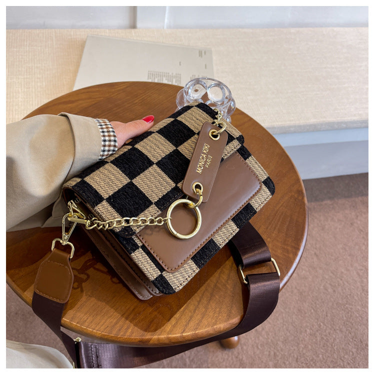 Fashion plaid women's shoulder bags