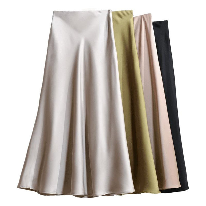 High waist slim mid-length skirt