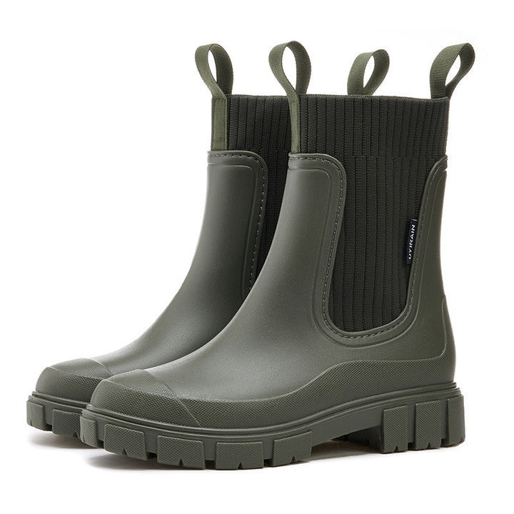 Mid-tube rain boots