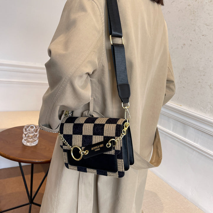 Fashion plaid women's shoulder bags