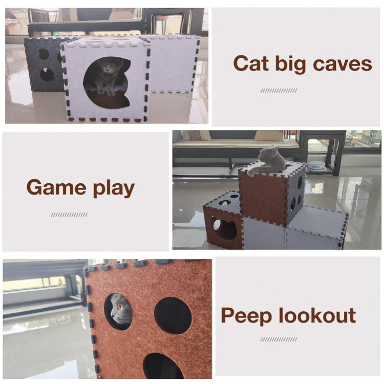 Felt cat tunnel toy house sets