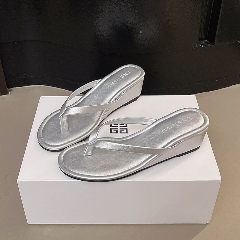 French high-heeled sandals