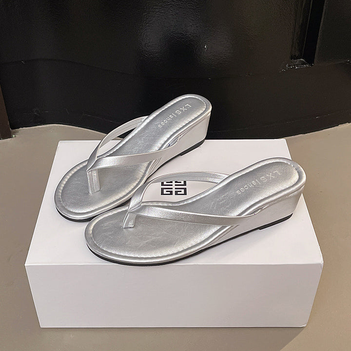 French high-heeled sandals