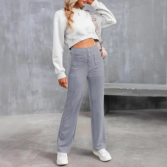 Casual straight flexible pants