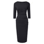 Mid-waist round neck wrap hip dress