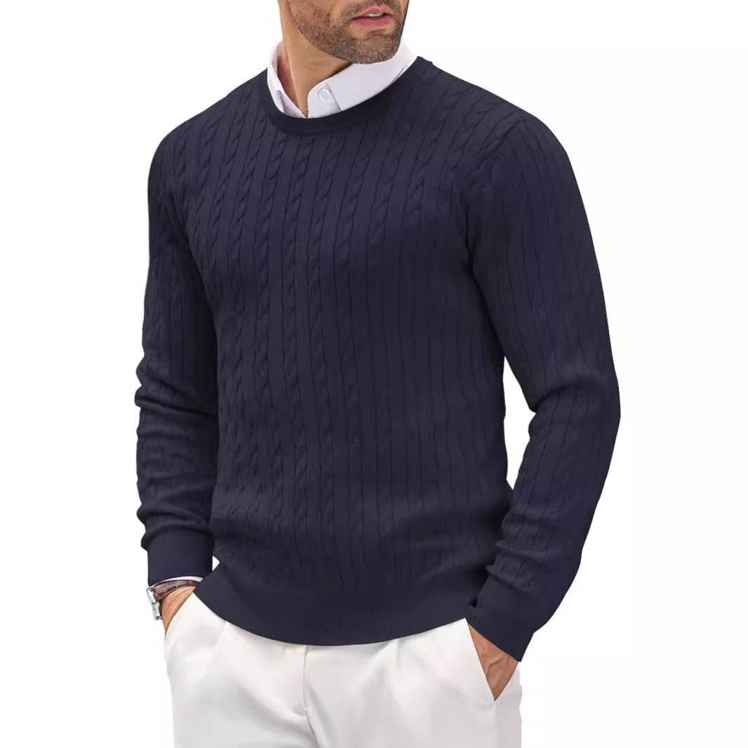 Men's round neck knitted sweater