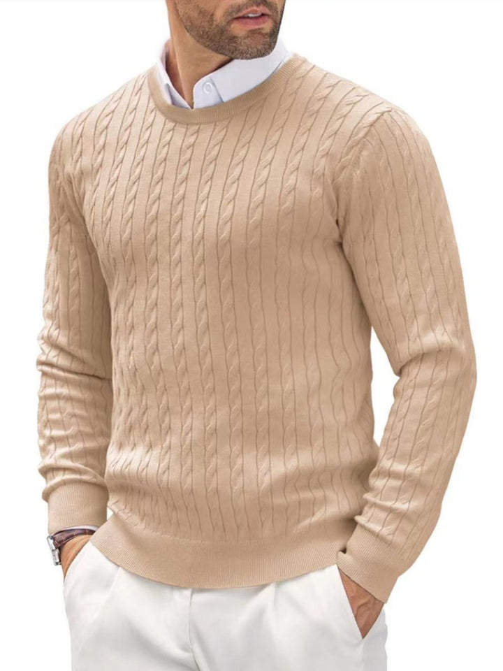 Men's round neck knitted sweater
