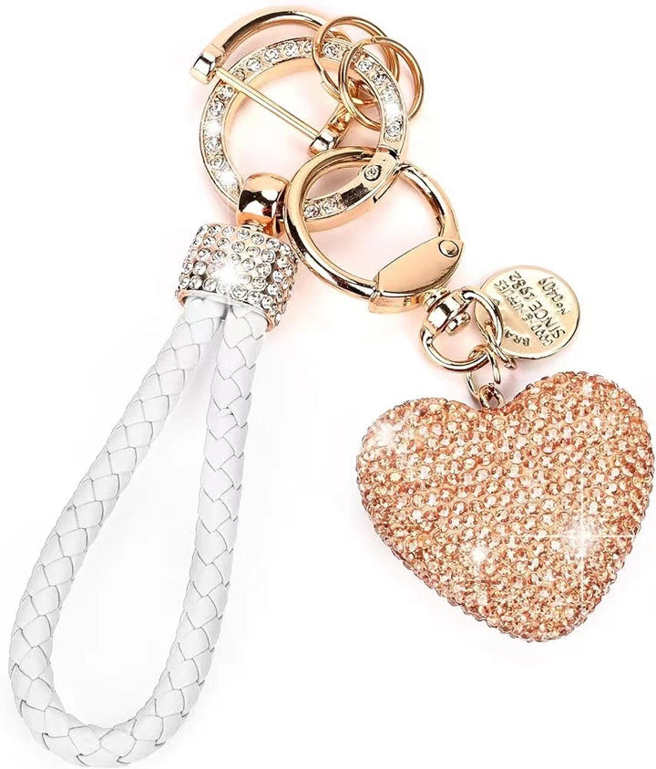 Diamond love heart keychain