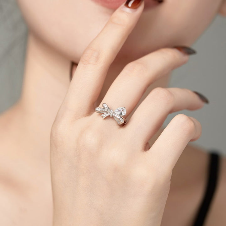 Silver butterfly ring